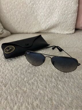 Ray-Ban 3025 Aviator Large Metal Black Gunmetal Polarized Made in Italy